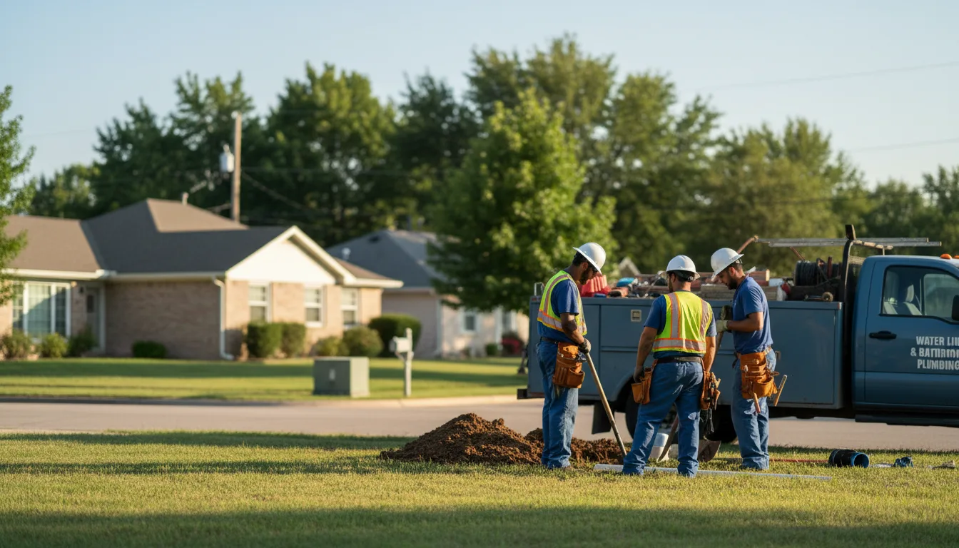 Residential water line and bathroom plumbing service in Celeste, TX